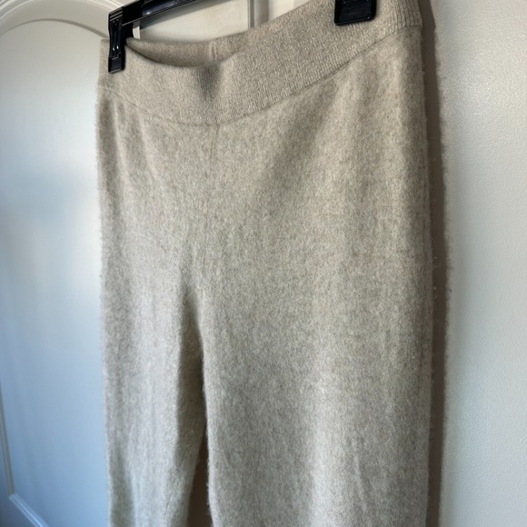 Naadam Signature Cashmere Cropped Pants Oatmeal Womens S Beige Neutral High Rise - Picture 4 of 6